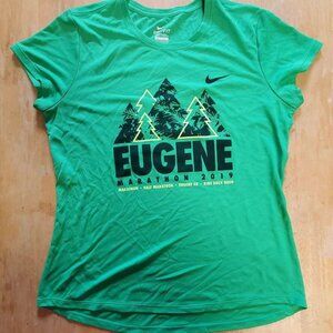 Eugene Marathon 2019 Nike Dri-Fit Womens Size L Large Shirt T-Shirt Run Oregon
